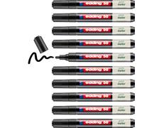 edding 50 Marqueur peinture - noir - lot de 10 - pointe ogive 2-3 mm | encre à base d’eau, très opaque et imperméable - marqueur pour le verre, la pierre, le bois, le plastique et le papier