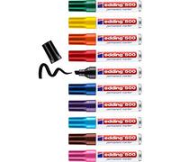 edding Marqueur permanent 500 – Lot 10 multicolores – pointe biseautée 2–7 mm