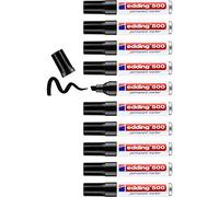 edding 500 Marqueur permanent - Noir - 10 stylos - pointe biseautée 2-7 mm - sèche vite, résiste à l'eau et aux frottements - pour carton, plastique, bois, métal, verre