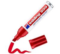 edding - marqueur permanent 500, pointe biseautée, rouge Rouge G