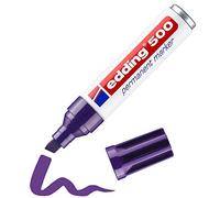 edding 500 Marqueur permanent - violet - 1 stylo - pointe biseautée 2-7 mm - sèche vite, résiste à l'eau et aux frottements - pour carton, plastique, bois, métal, verre
