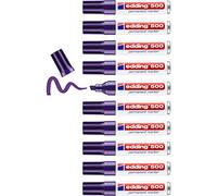 edding 500 Marqueur permanent - violet - 10 stylos - pointe biseautée 2-7 mm - sèche vite, résiste à l'eau et aux frottements - pour carton, plastique, bois, métal, verre
