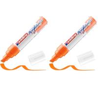 Edding 5000 Grand marqueur acrylique - orange fluo - 1 marqueur acrylique waterproof - pointe biseautée 5-10 mm (Lot de 2)