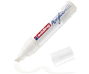 Edding 5000 Marqueur acrylique large - blanc - 1 feutre acrylique imperméable - pointe biseautée large 5-10 mm - pour peindre sur la toile, le papier kraft, le bois et la pierre