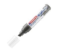 Edding 5000 Marqueur acrylique large - gris - 1 feutre acrylique imperméable - pointe biseautée large 5-10 mm - peinture acrylique pour peindre sur la toile, le papier kraft, le bois et la pierre