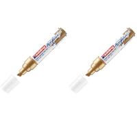 Edding 5000 Marqueur acrylique large - or - 1 feutre acrylique imperméable - pointe biseautée large 5-10 mm - peinture pour peindre sur la toile, le papier kraft, le bois et la pierre, Unité