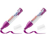 Edding 5000 Marqueur acrylique large - violet - 1 marqueur acrylique imperméable - pointe biseautée large 5-10 mm (Lot de 2)