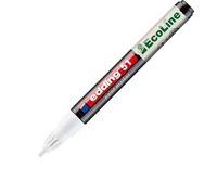 Edding 51 Marqueur EcoLine - Blanc - 1 Stylo - Pointe ronde 1-2mm - Encre à base d'eau, hautement opaque et imperméable - Stylo pour verre, pierre, bois, plastique et papier
