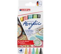 EDDING 5100/5P - Marqueurs acryliques, 2 mm - 3 mm, pastel, paquet de 5