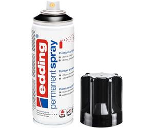 edding 5200 permanent spray - glossy black - 200 ml - acrylic paint for painting and decorating glass, metal, wood, ceramic, plastic, canvas - aerosol spray, acrylic spray, paint spray
