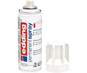 edding 5200 permanent spray - traffic white matt - 200 ml - acrylic paint for painting and decorating glass, metal, wood, ceramic, plastic, canvas - aerosol spray, acrylic spray, paint spray