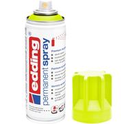 Edding 5200 spray permanent - jaune fluorescent mat - 200 ml - peinture acrylique pour peindre ou décorer verre, métal, bois, céramique, plastique, toile - peinture acrylique en aérosol