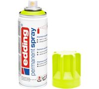 Edding 5200 spray permanent - jaune fluorescent mat - 200 ml - peinture acrylique pour peindre ou décorer verre, métal, bois, céramique, plastique, toile - peinture acrylique en aérosol