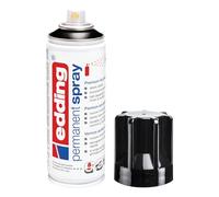 Edding 5200 spray permanent - noir foncé brillante - 200 ml - peinture acrylique pour peindre ou décorer verre, métal, bois, céramique, plastique, toile - peinture acrylique en aérosol