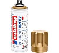 edding 5200 spray permanent - or précieux mat - 200 ml - peinture acrylique pour peindre ou décorer verre, métal, bois, céramique, plastique, toile - peinture acrylique en aérosol