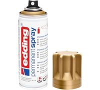 Edding 5200 spray permanent - or précieux mat - 200 ml - peinture acrylique pour peindre ou décorer verre, métal, bois, céramique, plastique, toile - peinture acrylique en aérosol