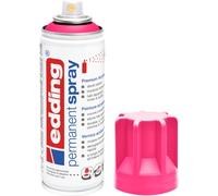 Edding 5200 spray permanent - rose fluorescent mat - 200 ml - peinture acrylique pour peindre ou décorer verre, métal, bois, céramique, plastique, toile - peinture acrylique en aérosol