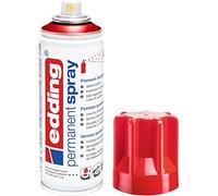 Edding 5200 spray permanent - rouge trafic brillante - 200 ml - peinture acrylique pour peindre ou décorer verre, métal, bois, céramique, plastique, toile - peinture acrylique en aérosol