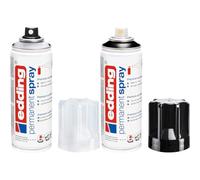 Edding 5200 Vernis clair permanent en bombe - transparent et brillante - 200 ml & 5200 spray permanent - noir foncé brillante - 200 ml - peinture acrylique en aérosol pour peindre ou décorer