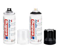 Edding 5200 vernis clair permanent en spray - transparent et mat - 200 ml & 5200 spray permanent - noir foncé mat - 200 ml - peinture acrylique pour peindre ou décorer verre, métal, bois