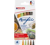 EDDING 5300/5NA - Marqueurs acryliques, 1 mm - 2 mm, naturel, paquet de 5
