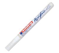 Edding 5300 Marqueur acrylique fin - blanc - 1 feutre acrylique imperméable - pointe ronde fine 1-2 mm- peinture acrylique pour peindre sur la toile, le papier kraft, le bois et la pierre