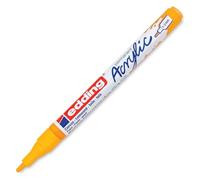 Edding 5300 Marqueur acrylique fin - jaune soleil - 1 feutre acrylique imperméable - pointe ronde fine 1-2 mm- peinture acrylique pour peindre sur la toile, le papier kraft, le bois et la pierre