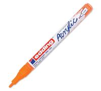 Edding 5300 Marqueur acrylique fin - orange fluorescent - 1 feutre acrylique imperméable - pointe ronde 1-2mm- peinture acrylique pour peindre sur la toile, le papier kraft, le bois et la pierre