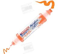 edding 5400 Marqueur acrylique 3D double pointe - orange fluorescent - 1 tube peinture acrylique imperméables - double pointe 2-3,5-10 mm - peinture acrylique pour toile, bois - qualité artistique
