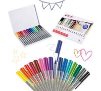 Edding 55 Feutre fin - Étui de 16 couleurs - Pointe,3 mm - Feutre de couleur pour écrire, dessiner, souligner, illustrer - enfants et adultes, pour l'école et le bureau à domicile ou en entreprise