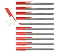 edding 55 Feutre fin - Rouge - 10 stylos - Pointe 0,3 mm - Feutre de couleur pour écrire, dessiner, souligner, illustrer - pour enfants et adultes, l'école et le bureau à domicile ou en entreprise
