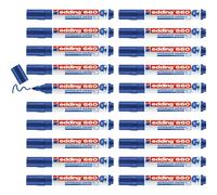 edding Marqueur tableaux blancs e-660 – pointe 1,5–3 mm, effaçable à sec, bleu – pack 17+3