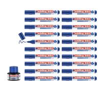 edding 660 Marqueur pour tableaux blancs - bleu - boîte de recharge de 20 stylos - pointe ronde 1,5-3 mm - feutre effaçable - pour tableaux blanc, mémo et chevalet de conférence - rechargeable