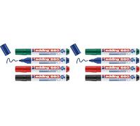 Edding 660 Marqueur pour tableaux blancs - multi-couleur - étui de 4 stylos - pointe ronde 1,5-3 mm - feutre effaçable - pour tableaux blanc, magnétique, mémo et chevalet de conférence - rechargeable