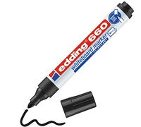 edding 660 Marqueur pour tableaux blancs - noir - 1 stylo - pointe ronde 1,5-3 mm - feutre effaçable - pour tableaux blanc, magnétique, mémo et chevalet de conférence - sketchnotes - rechargeable