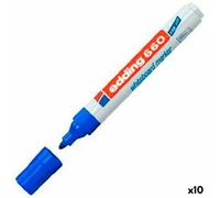 edding 660 Marqueur pour tableaux blancs - bleu - 10 stylos - pointe ronde 1,5-3 mm - feutre effaçable - pour tableaux blanc, magnétique, mémo et chevalet de conférence - sketchnotes - rechargeable