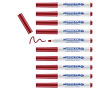 Edding 661 Marqueur pour tableaux blancs - rouge - 10 stylos - pointe ronde 1-2 mm - feutre effaçable pour tableaux blanc