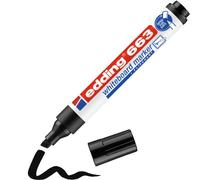 Edding 663 Marqueur pour tableaux blancs - noir - 1 stylo - pointe biseautée 1-5 mm - feutre effaçable - pour tableaux, blanc, magnétique, mémo et chevalet de conférence - sketchnotes - rechargeable