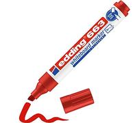 Edding 663 Marqueur pour tableaux blancs - rouge - 1 stylo - pointe biseautée 1-5 mm - feutre effaçable - pour tableaux, blanc, magnétique, mémo et chevalet de conférence - sketchnotes - rechargeable