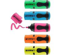 Edding Surligneur 7 Mini - Pack de 5 - Couleurs néon - Pointe biseautée 1-3 mm