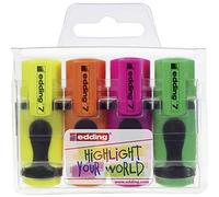 edding Mini-surligneurs 7 - étui de 4 - couleurs néon - pointe biseautée 1-3 mm