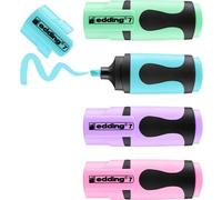 Edding 7 Mini-Surligneur - Couleurs Pastel - Étui De 4 Surligneurs - Pointe Biseautée 1-3 Mm - Petits Surligneurs Aux Couleurs Tendance - Pour Les Bullet Journals, L'école, L'université Ou Le Bureau
