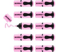 Edding 7 Mini-surligneur - rose pastel - 10 surligneurs - pointe biseautée 1-3 mm - petits surligneurs aux couleurs tendance - pour les bullet journals, l'école, l'université ou le bureau
