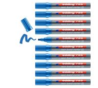 edding 725 neon board marker - neon blue - 10 stylos - pointe biseautée 2-5 mm-tableau blanc, tableau noir, verre, miroirs-pour des marquages brillants dans des pièces sombres,sur des surfaces sombres