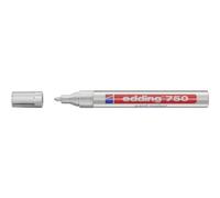 edding 750 Marqueur peinture - argent - 1 stylo - pointe ronde 2-4 mm - marqueur de peinture pour l'étiquetage du métal, verre, roche ou du plastique - résistant à la chaleur, permanent et étanche