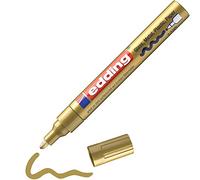 Edding 750 Marqueur peinture brillante - or - 1 feutre peinture brillante - pointe ronde 2-4mm - pour dessin, coloriage, scrapbooking - étanche, très opaque