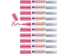 edding 750 marqueur peinture brillante - rose - 10 feutres peinture brillante - pointe ronde 2-4mm - pour dessin, coloriage, scrapbooking - étanche, très opaque