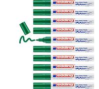 edding 750 Marqueur peinture brilliante - vert - 10 feutres peinture brillante - pointe ronde 2-4mm - pour dessin, coloriage, scrapbooking - étanche, très opaque