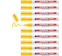 Edding Marqueur peinture 750 - jaune, pointe ronde 2-4 mm, permanent, étanche - pack 10