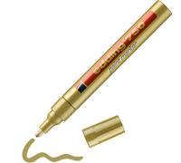 Edding 750 Marqueur peinture - or - 1 stylo - pointe ronde 2-4 mm - marqueur de peinture pour l'étiquetage du métal, verre, roche ou du plastique - résistant à la chaleur, permanent et étanche